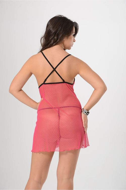 Pembe Tül Gecelik - 654